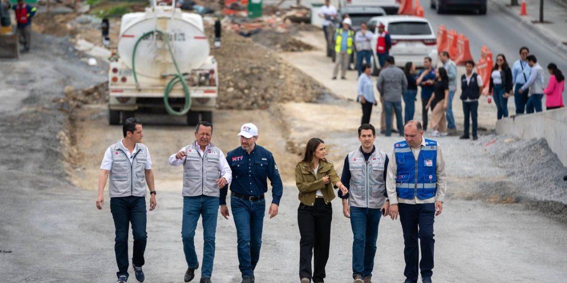 Segovia informa el avance de la obra Vial en el Huajuco: en busca de menos tráfico en la zona sur de Mty